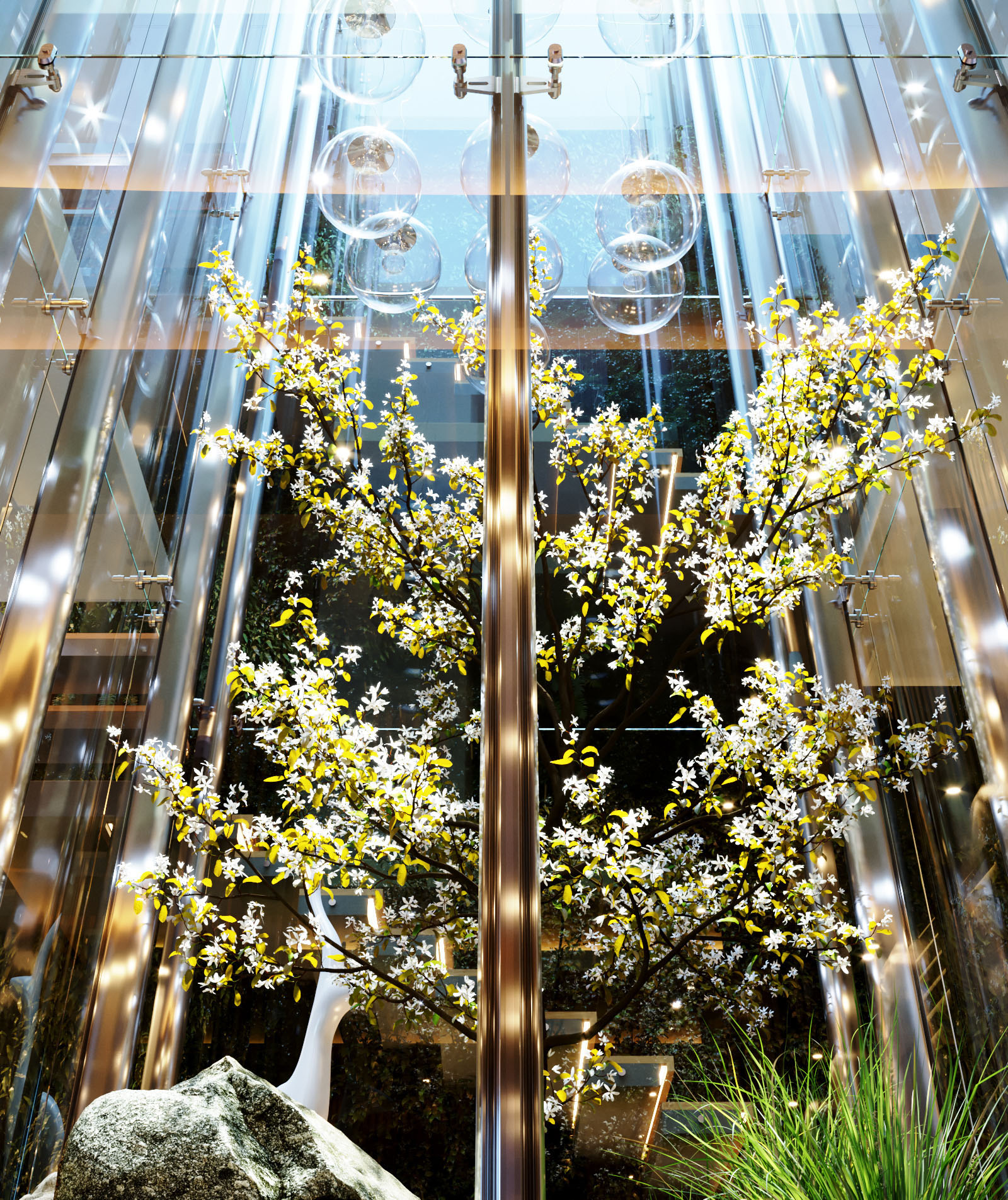 Reception lobby interior render